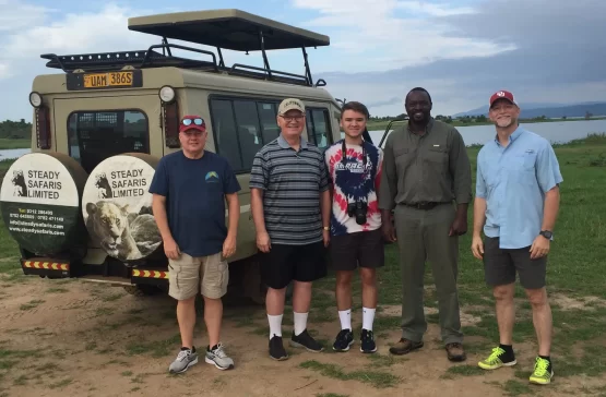 carlos with guest in Murchison Falls national park